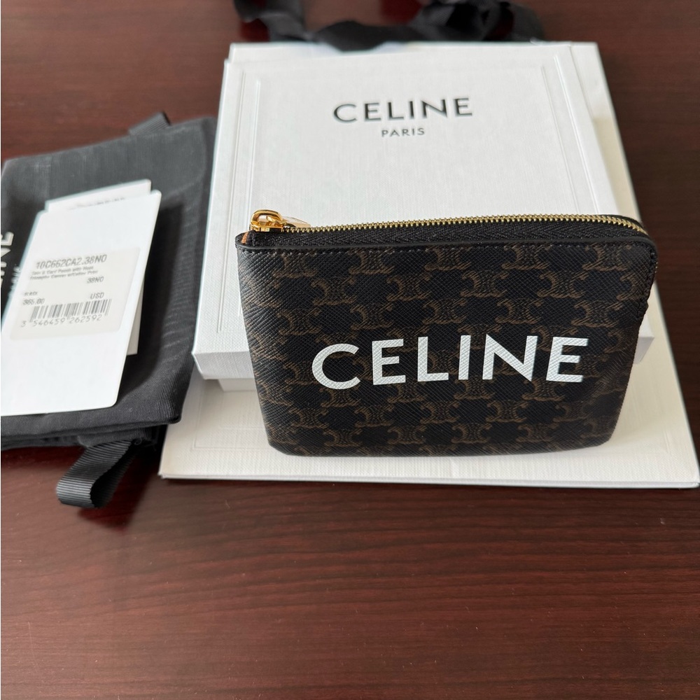 Celine Coin & Card Pouch with Hook